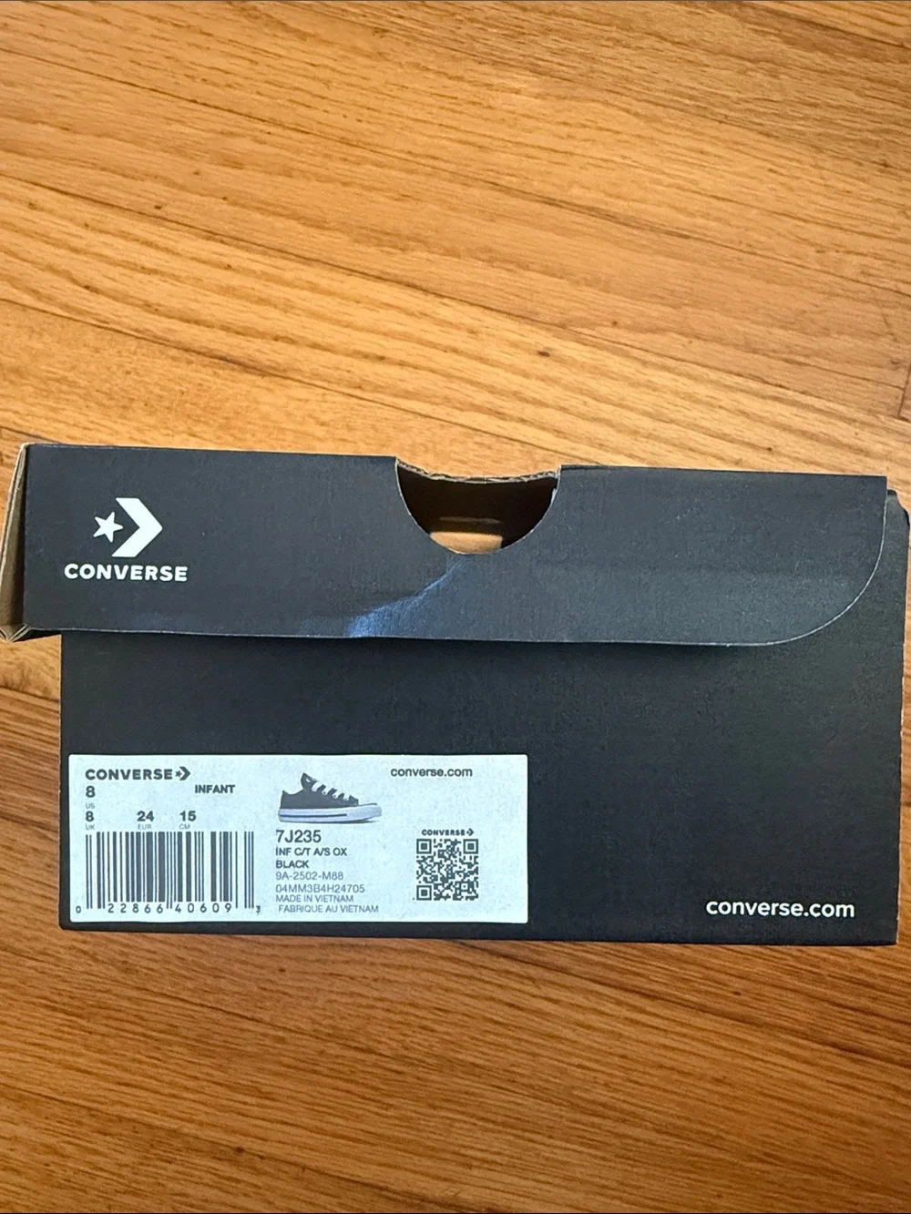 Converse Kids Black and White Low-Top Canvas Sneakers
